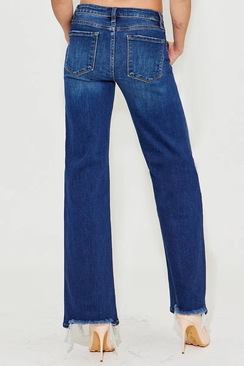 RISEN Full Size Low Rise Wide Leg Jeans Plus Size - Robbi & Angel