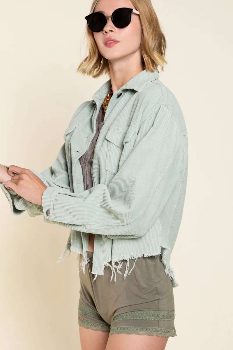 POL Button Down Corduroy Trucker Jacket - Robbi & Angel