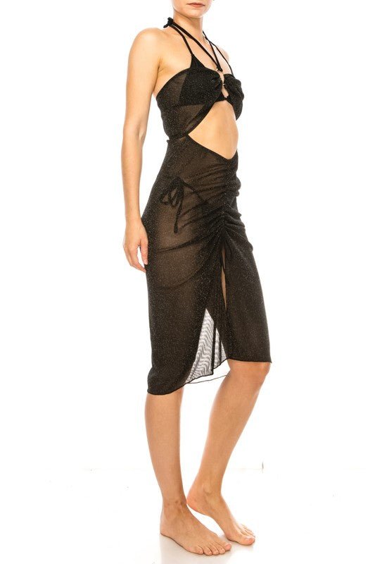 ONE PIECE HALTER NECKLINE SHIMMER ORGANZA RUCHED C - Robbi & Angel