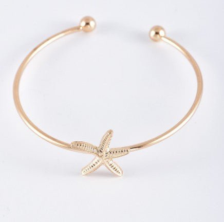 Gold Sea Shell Summer Bangle Bracelet Set - Robbi & Angel