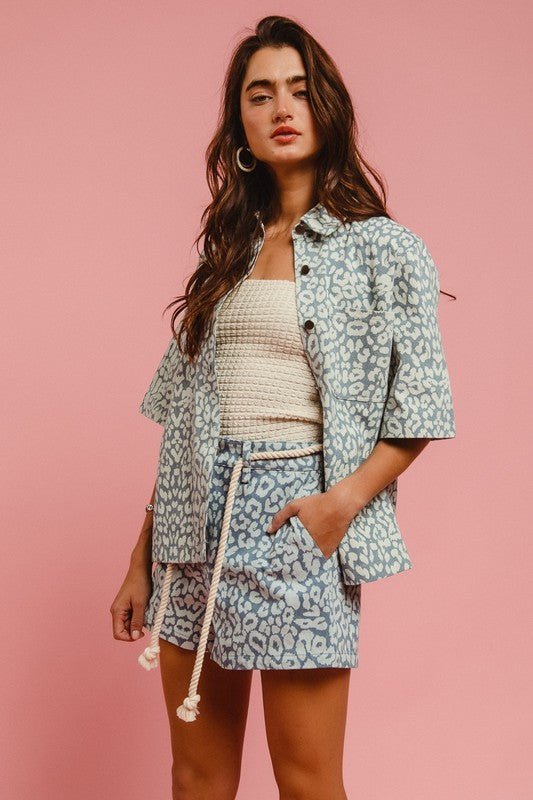 Rope Belt Leopard Shorts - Robbi & Angel