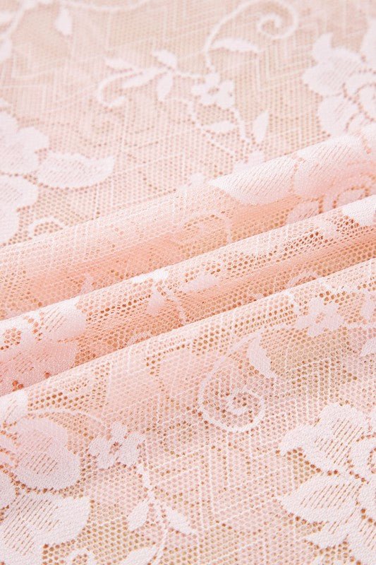 Floral Lace Sheer Mesh Long Sleeve Top - Robbi & Angel