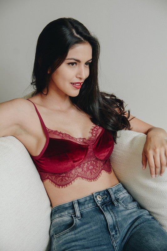 Velvet and Lace Half Cami - Robbi & Angel