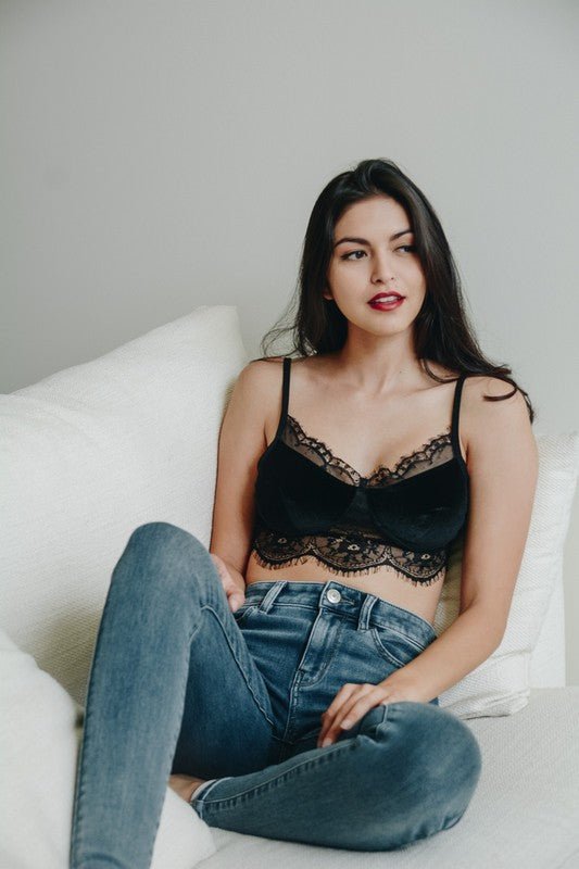 Velvet and Lace Half Cami - Robbi & Angel