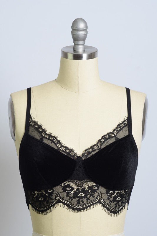 Velvet and Lace Half Cami - Robbi & Angel