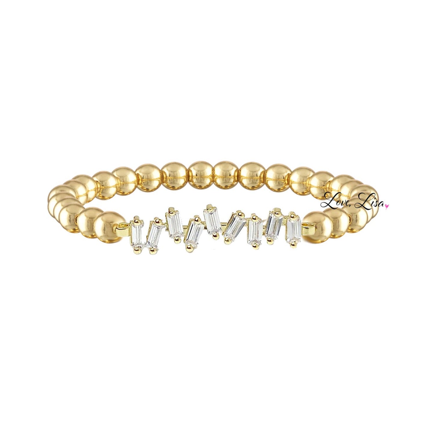 Ella Baguette Bar Beaded Bracelet - Robbi & Angel