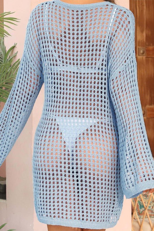 Crochet Side Split Beach Coverups Swimwear Dress - Robbi & Angel