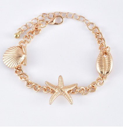 Gold Sea Shell Summer Bangle Bracelet Set - Robbi & Angel