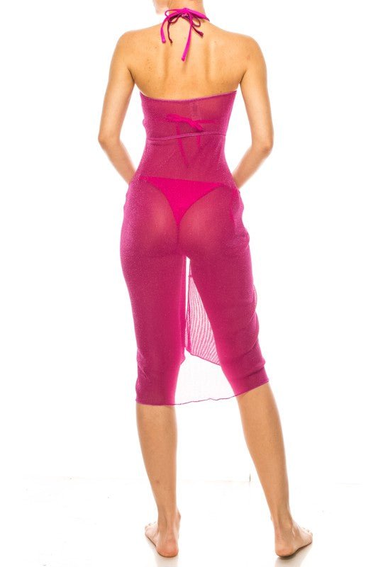 ONE PIECE HALTER NECKLINE SHIMMER ORGANZA RUCHED C - Robbi & Angel