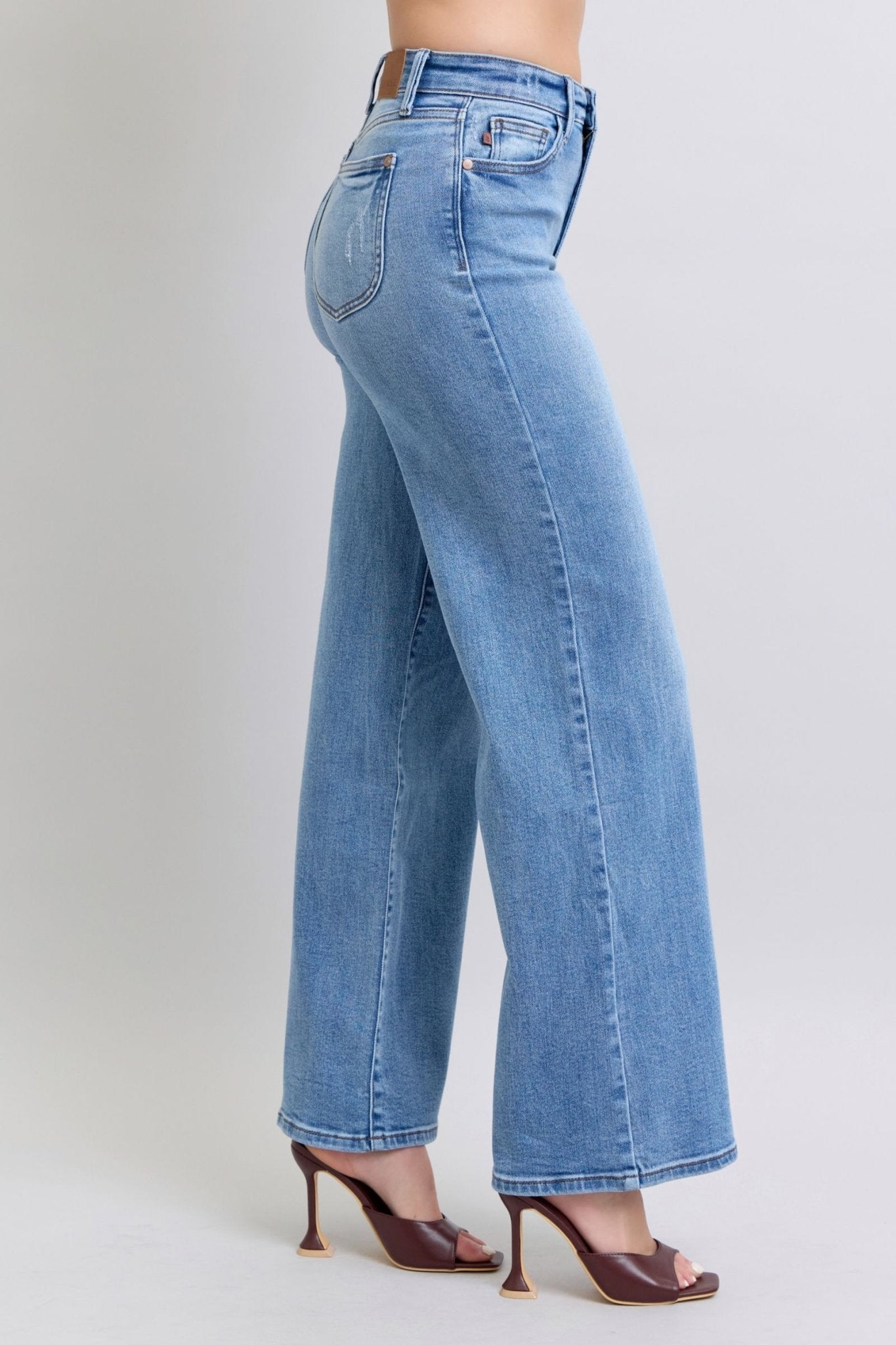 Judy Blue Full Size Wide Leg Jeans with Pockets - Robbi & Angel