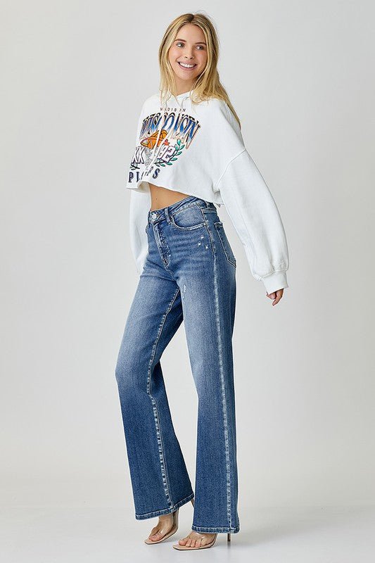 RISEN High Waist Jeans with Pockets - Robbi & Angel