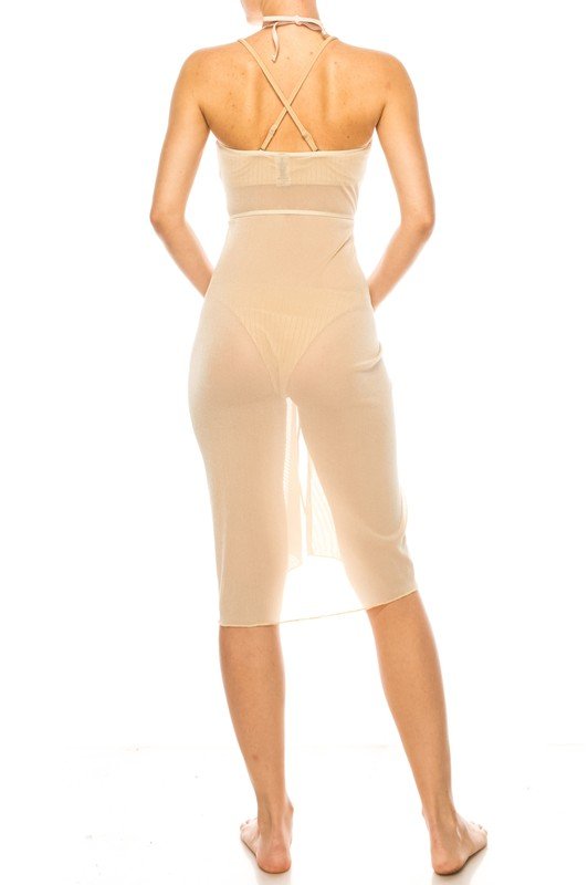 ONE PIECE HALTER NECKLINE SHIMMER ORGANZA RUCHED C - Robbi & Angel