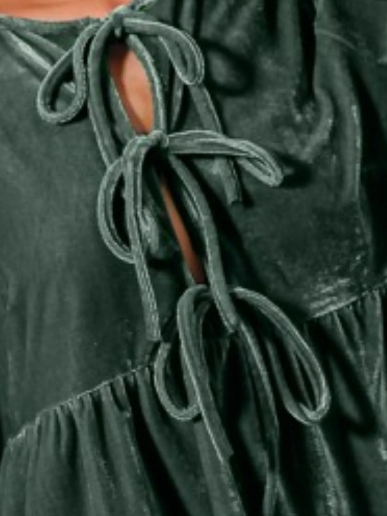SO ME Spaghetti Strap Front Tie Velvet Holiday Blouse - Robbi & Angel