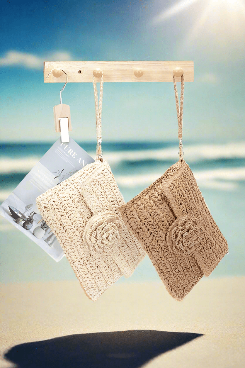 Faux Straw Convertible Shoulder Bag - Robbi & Angel