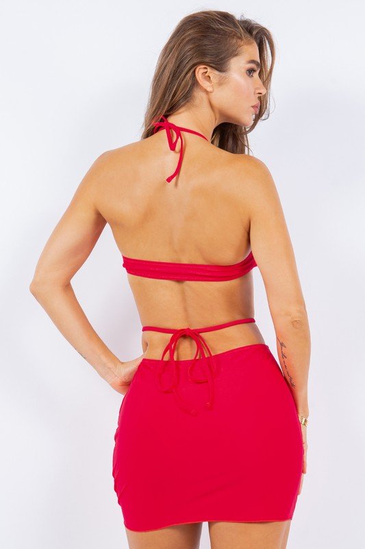 THREE PIECE SEXY OPEN HOCK COVER - UP WITH BIKINI - Robbi & Angel