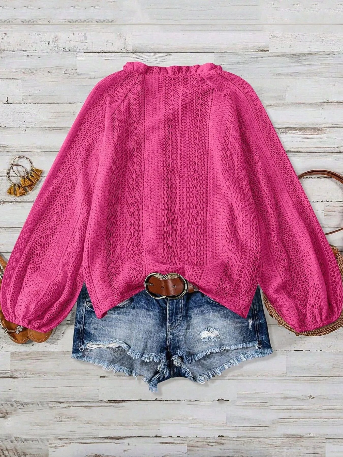 Crochet Notched Button - Front Shirt - Robbi & Angel