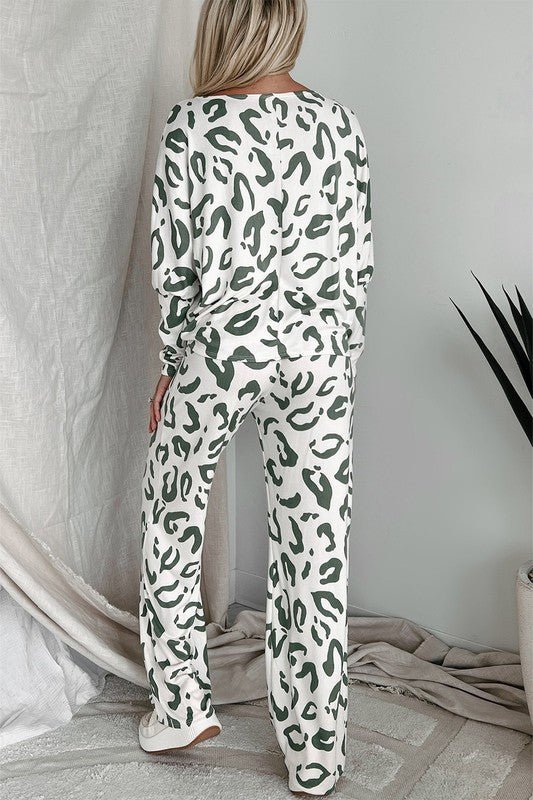 Leopard Animal Print Long Sleeve Loungewear Set - Robbi & Angel