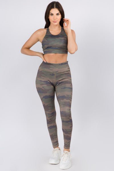 Active High Rise Camouflage Leggings with Pocket - Robbi & Angel