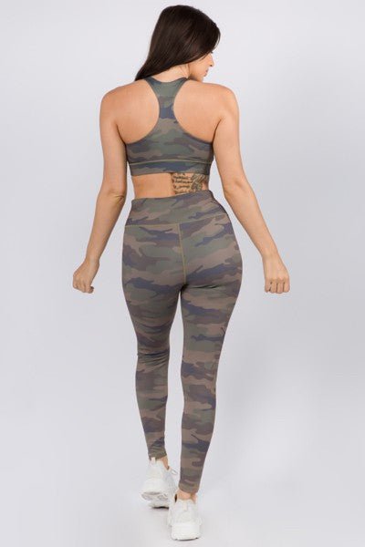 Active High Rise Camouflage Leggings with Pocket - Robbi & Angel
