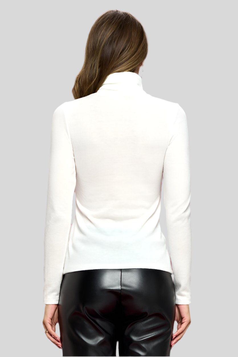 Solid Knit Turtleneck Top
