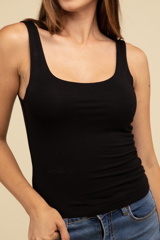 Double Layer Round Neck Tank Top - Robbi & Angel