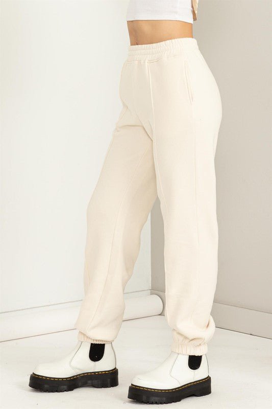 Cute Take High - Waisted Pintuck Sweatpants - Robbi & Angel