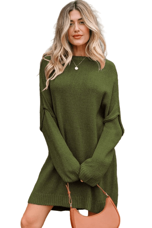 slouchy long sleeve dress Amelia Drop Shoulder Slouchy Long Sleeve Sweater