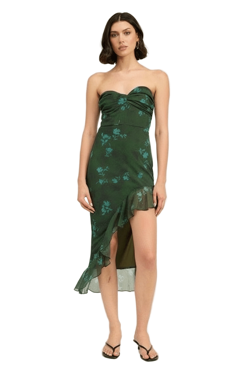 asymmetrical tube dress ASYMMETRICAL RIBBED MAXI TUBE DRESS – Bluetique main image 1