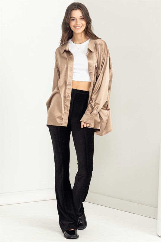 Completely Charmed Oversized Satin shirt - Robbi & Angel
