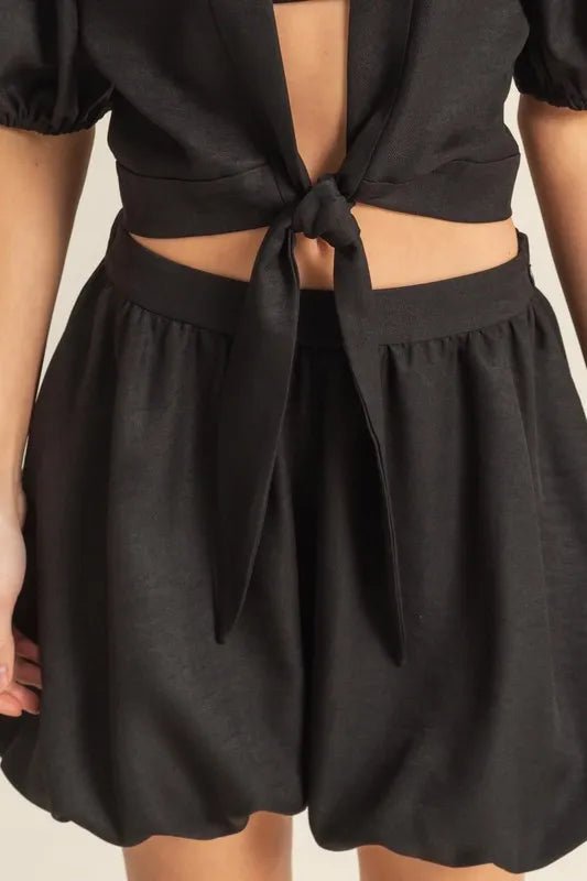 HYFVE Front Tie Top and Bubble Hem Shorts - Robbi & Angel