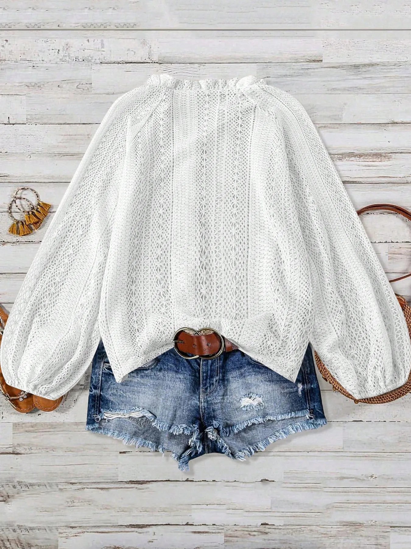 Crochet Notched Button - Front Shirt - Robbi & Angel