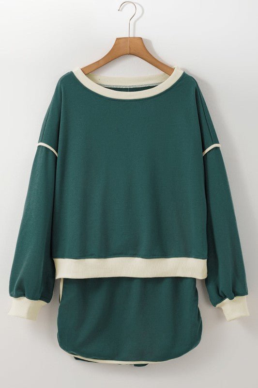 Colorblock Long Sleeve Top and Skort Set - Robbi & Angel