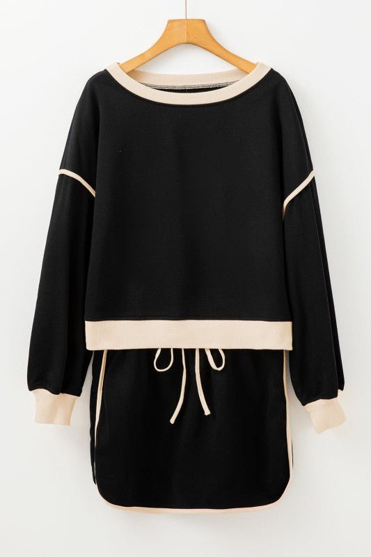 Colorblock Long Sleeve Top and Skort Set - Robbi & Angel