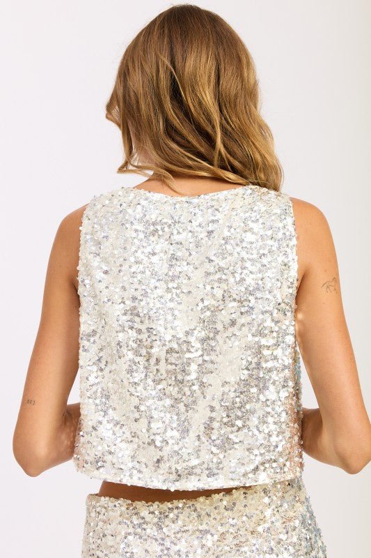CROPPED SEQUIN TANK TOP - Robbi & Angel