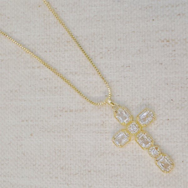 Vintage Sparkle Cross Pendant Necklace - Robbi & Angel