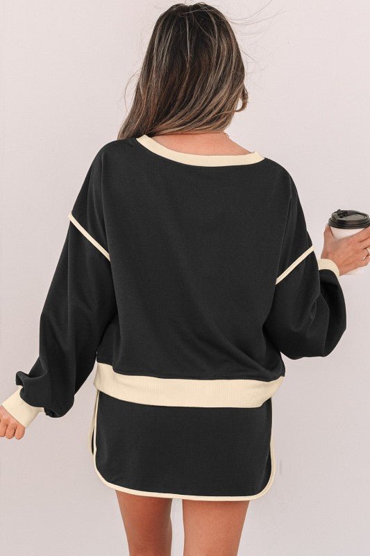 Colorblock Long Sleeve Top and Skort Set - Robbi & Angel