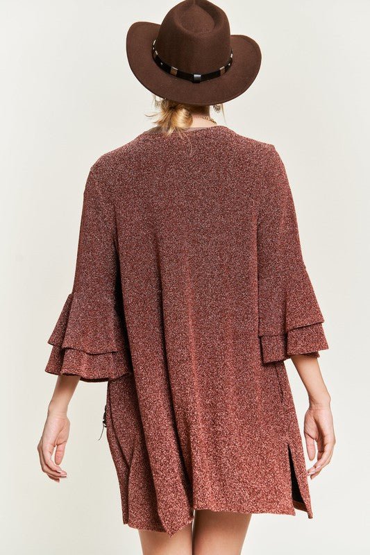 Glitter bell sleeve kimono cardigan - Robbi & Angel