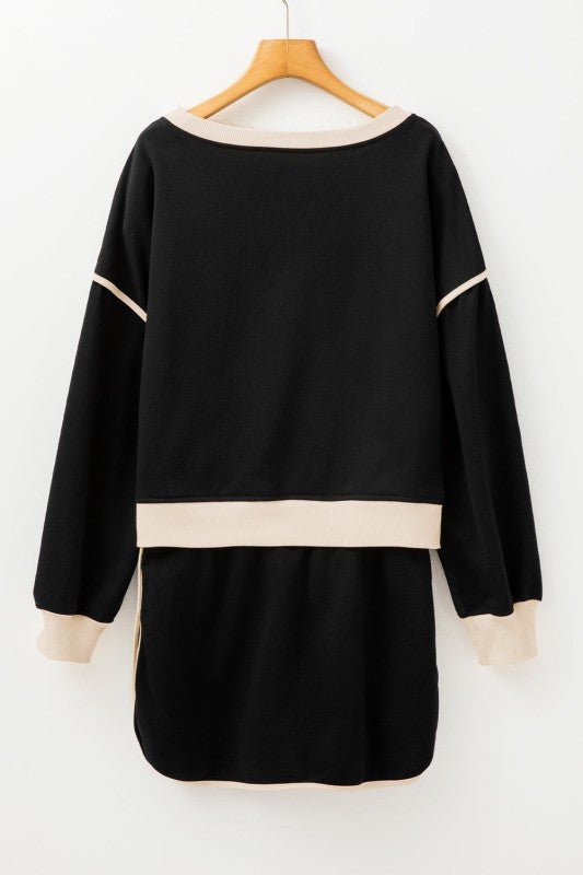 Colorblock Long Sleeve Top and Skort Set - Robbi & Angel