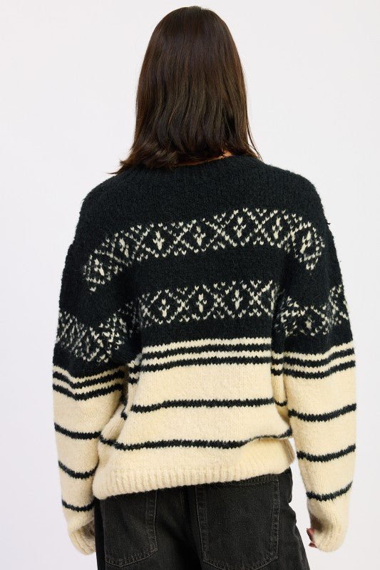 FAIR SLE STRIPED OVERSIZE SWEATER - Robbi & Angel