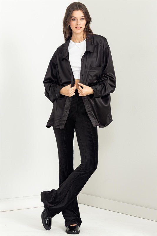 Completely Charmed Oversized Satin shirt - Robbi & Angel
