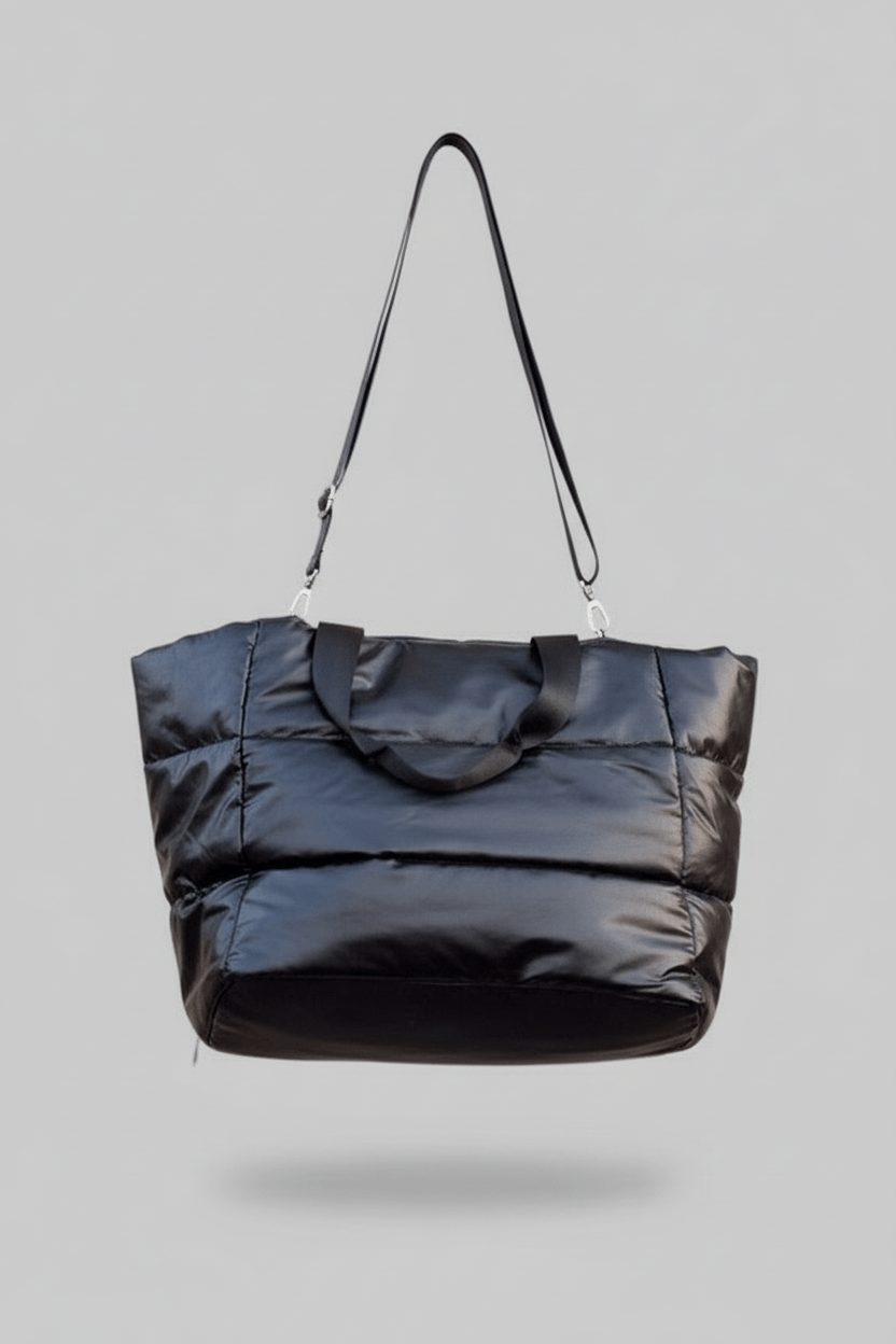 Oversized Stylish Metallic Puffer Tote - Robbi & Angel