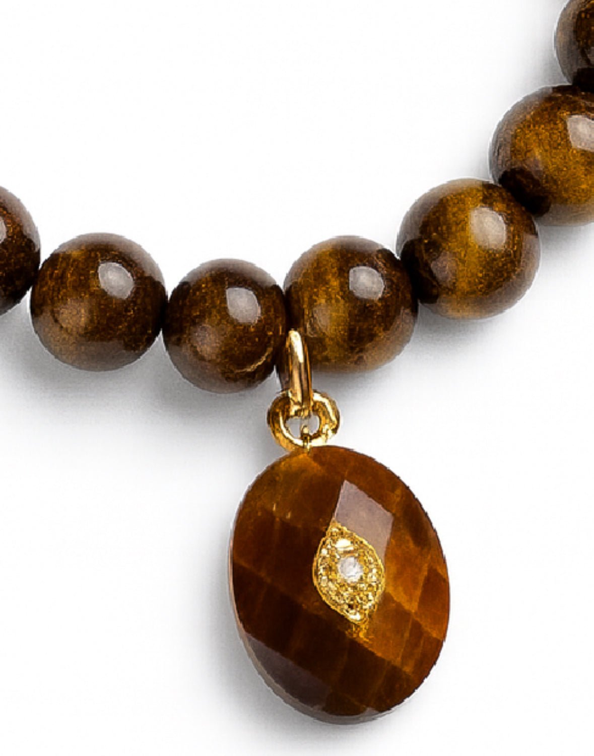 Sienna Tiger’s Eye Charm Beaded Bracelet - Robbi & Angel