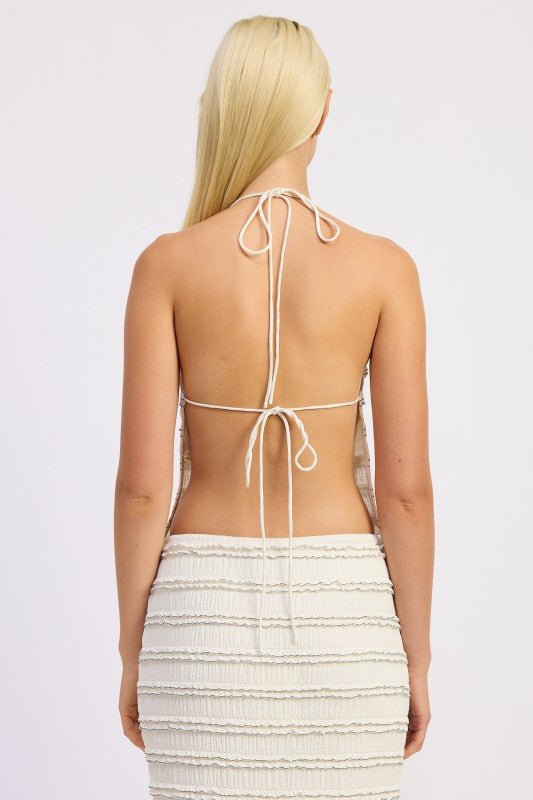 Smocked Ruffle Tank Top with Open Back - Robbi & Angel