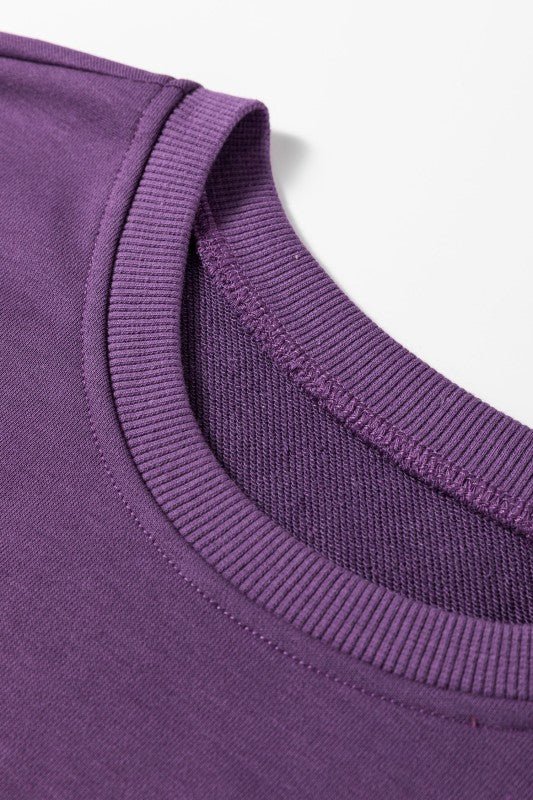 Solid Side Slit Sweatshirt and Leggings Set - Robbi & Angel