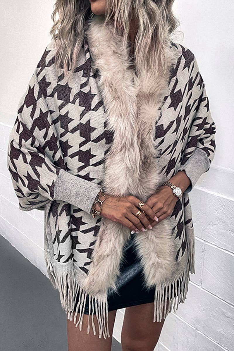 WOMENS OPEN FRONT FUR SHAWL JACKET - Robbi & Angel