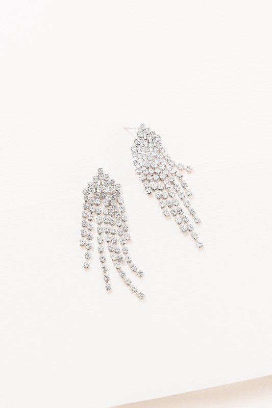 Rhinestone Tassel Earrings - Robbi & Angel