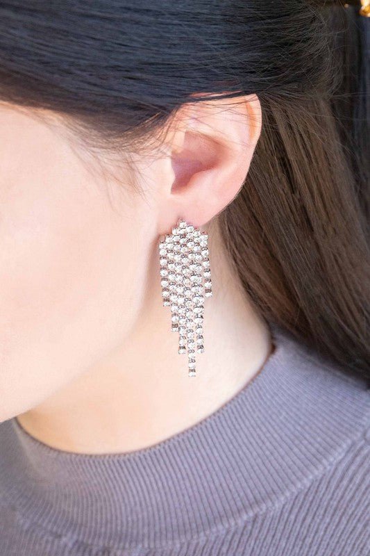 Rhinestone Tassel Earrings - Robbi & Angel