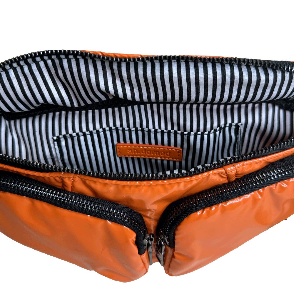 Rachel Double Pocket Puffy Sling/Waist Bag w/Black Resin Cha - Robbi & Angel
