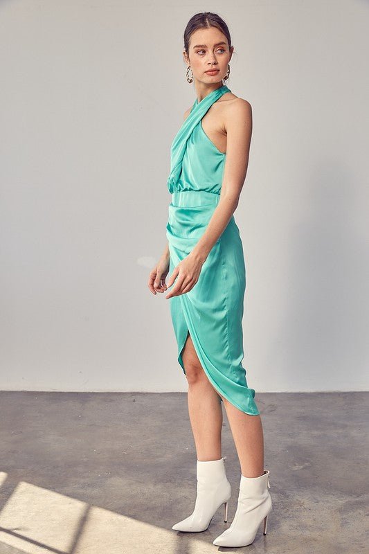 Wrap Cross Neck Dress - Robbi & Angel