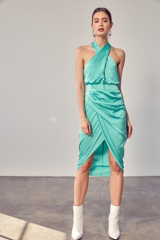 Wrap Cross Neck Dress - Robbi & Angel